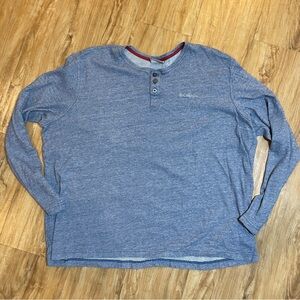 Columbia Waffle Knit Henley Shirt Men’s XXL Blue Long Sleeve Thermal